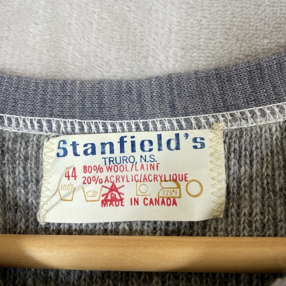 Vintage 70s 80s Stanfields Heavyweight Wool Union Suit Thermal Underwear Size 44 - Picture 4 of 13
